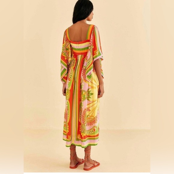 FARM RIO beach toucan scarf midi dress. NWT SZ SMALL - Picture 2 of 6
